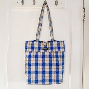 Longaberger quilted plaid tote bag